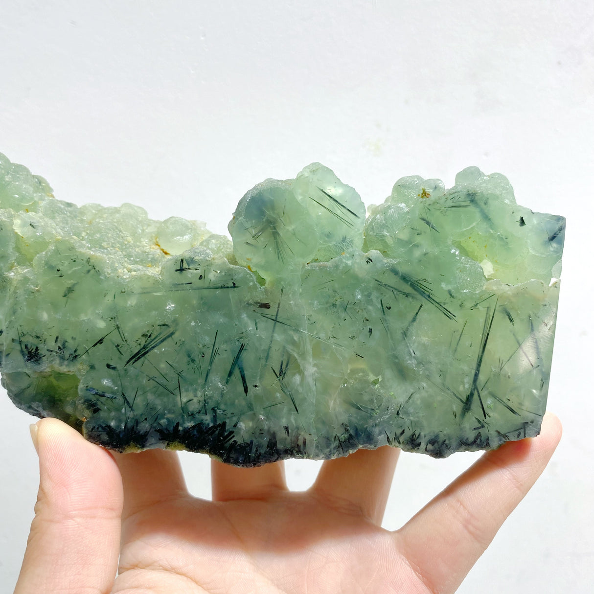 5 Pieces Large Natural Prehnite Tower Raw Side