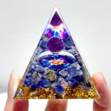 5CM Chevron Amethyst Blue Sodalite Orgone Pyramid Wholesale - Wholesale Crystals