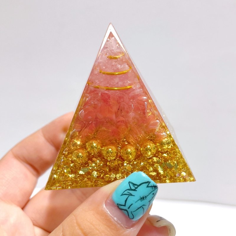5CM Rose Quartz Smeting Quartz Orgone Pyramid Wholesale - Wholesale Crystals
