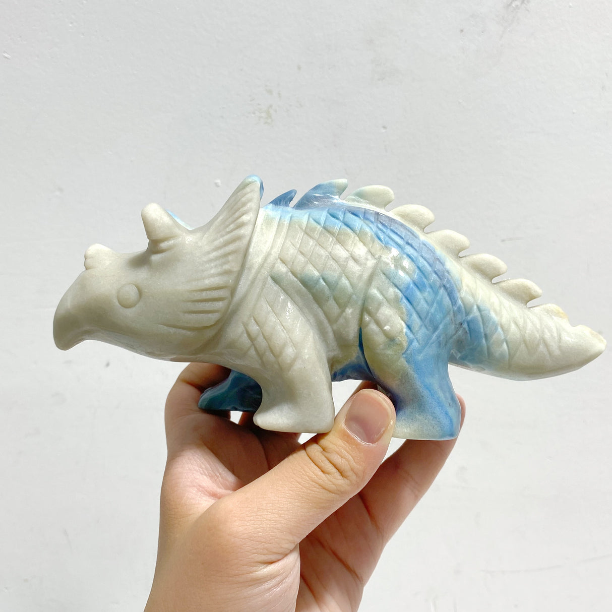 4 Pieces Trolleite Stone Triceratops Three-horned Dinosaur Carving