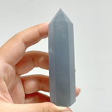 6 - 9CM Translucent Blue Angelite Tower Point Wholesale - Wholesale Crystals
