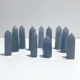 6 - 9CM Translucent Blue Angelite Tower Point Wholesale - Wholesale Crystals