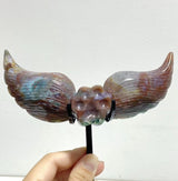 6 Pairs Ocean Jasper Cat Paw Wing Carving With Stand - Wholesale Crystals