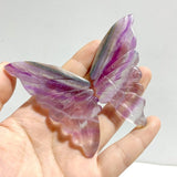6 Pairs Small Fluorite Butterfly Wing Carving With Stand - Wholesale Crystals