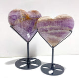 6 Pieces Amethyst Mixed Agate Heart With Stand - Wholesale Crystals