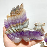 6 Pieces Amethyst Mixed Agate Nine - tailed Fox Carving - Wholesale Crystals