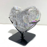 6 Pieces Aura Quartz Cluster Heart With Stand 1 - Wholesale Crystals