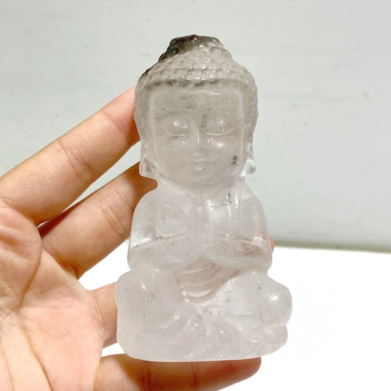 6 Pieces Beautiful Clear Quartz Buddha Carving - Wholesale Crystals