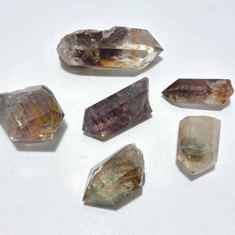 6 Pieces Beautiful Garden Quartz Points Raw Bottom - Wholesale Crystals