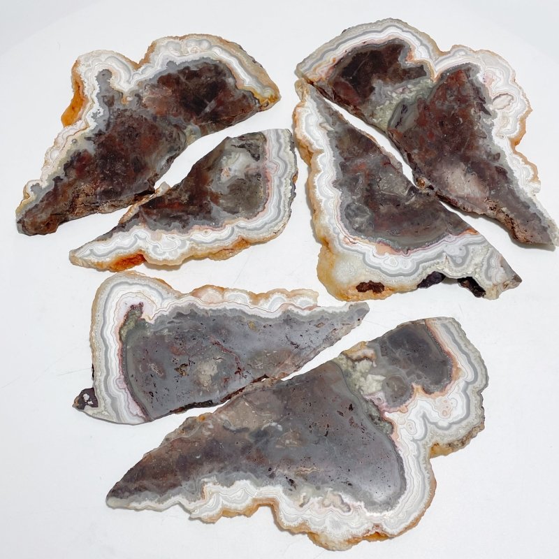 6 Pieces Beautiful Morocco Agate Cloud Shape Polished Slab - Wholesale Crystals