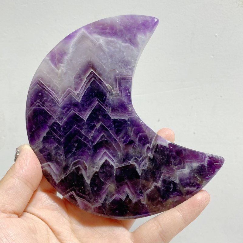 6 Pieces Chevron Amethyst Moon With Stand -Wholesale Crystals