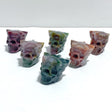 6 Pieces Colorful Ocean Jasper King Skull Carving - Wholesale Crystals