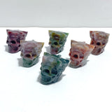 6 Pieces Colorful Ocean Jasper King Skull Carving - Wholesale Crystals