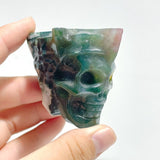 6 Pieces Colorful Ocean Jasper King Skull Carving - Wholesale Crystals