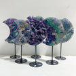 6 Pieces Fluorite Moon Carving With Stand -Wholesale Crystals