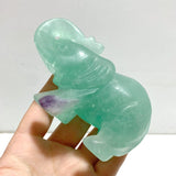6 Pieces Green Fluorite Elephant Carving - Wholesale Crystals