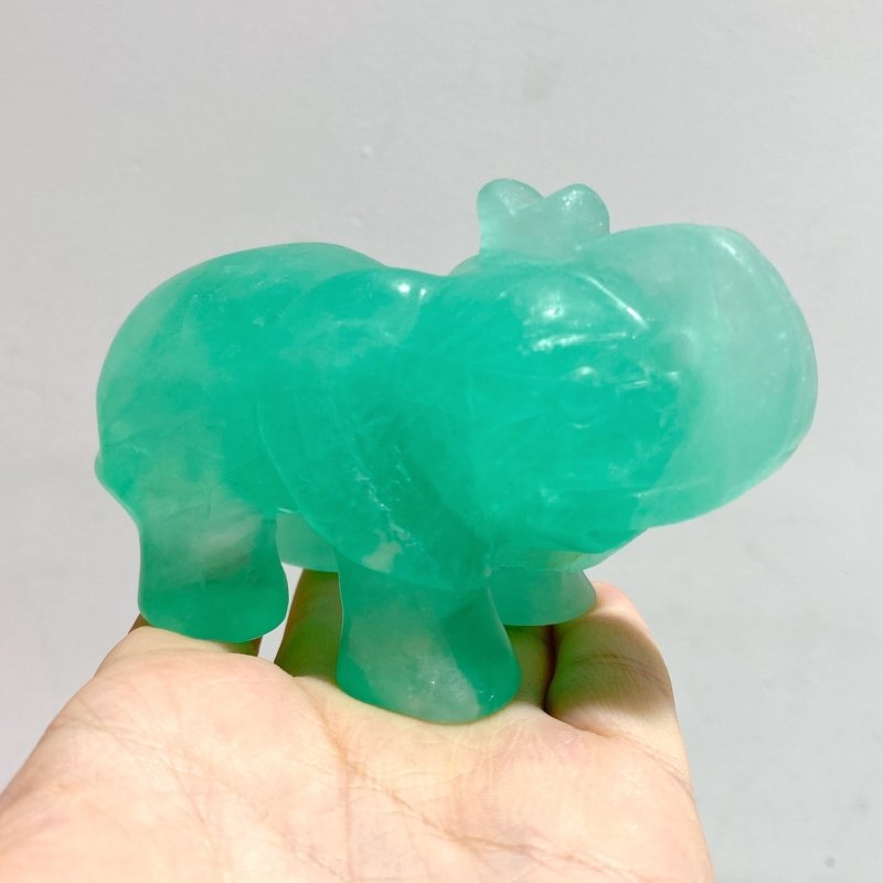 6 Pieces Green Fluorite Elephant Carving - Wholesale Crystals