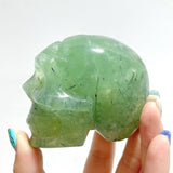 6 Pieces Green Prehnite Geode Skull Carving - Wholesale Crystals