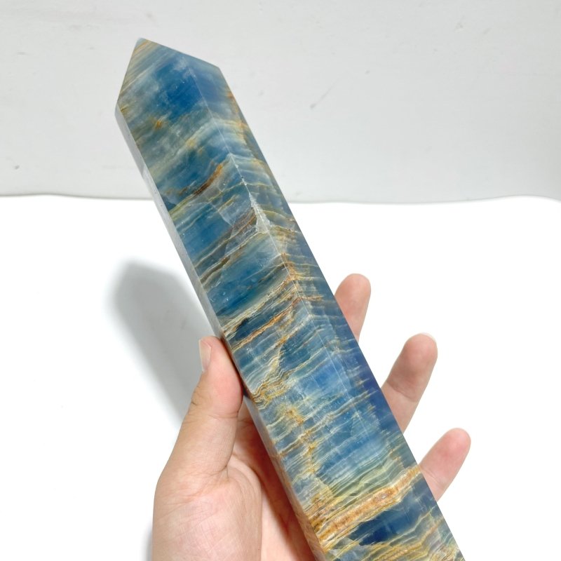 6 Pieces High Quality Blue Onyx Tower - Wholesale Crystals