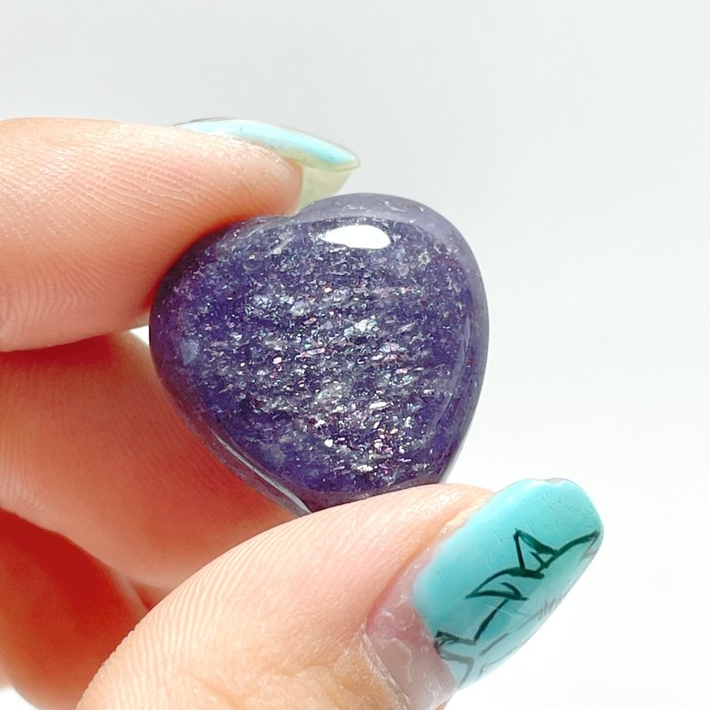 6 Pieces High Quality Cordierite Mixed Lepidocrocite Heart - Wholesale Crystals