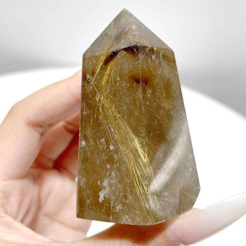 6 Pieces High Quality Gold Rutilated Quartz Points - Wholesale Crystals