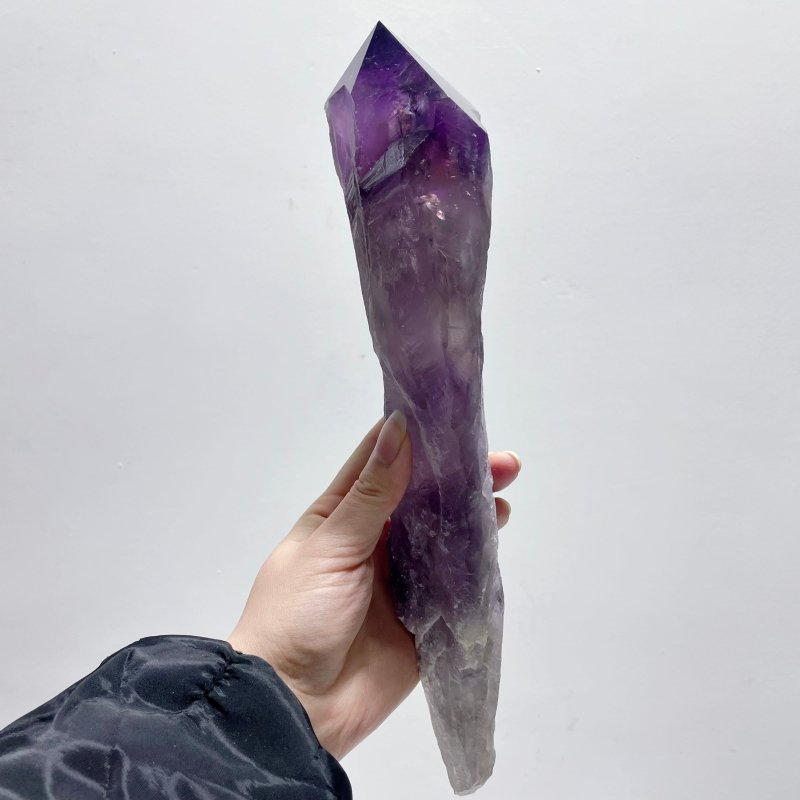 6 Pieces Large Beautiful Polished Amethyst Scepter Single Point 25.5 - 32.2cm - Wholesale Crystals