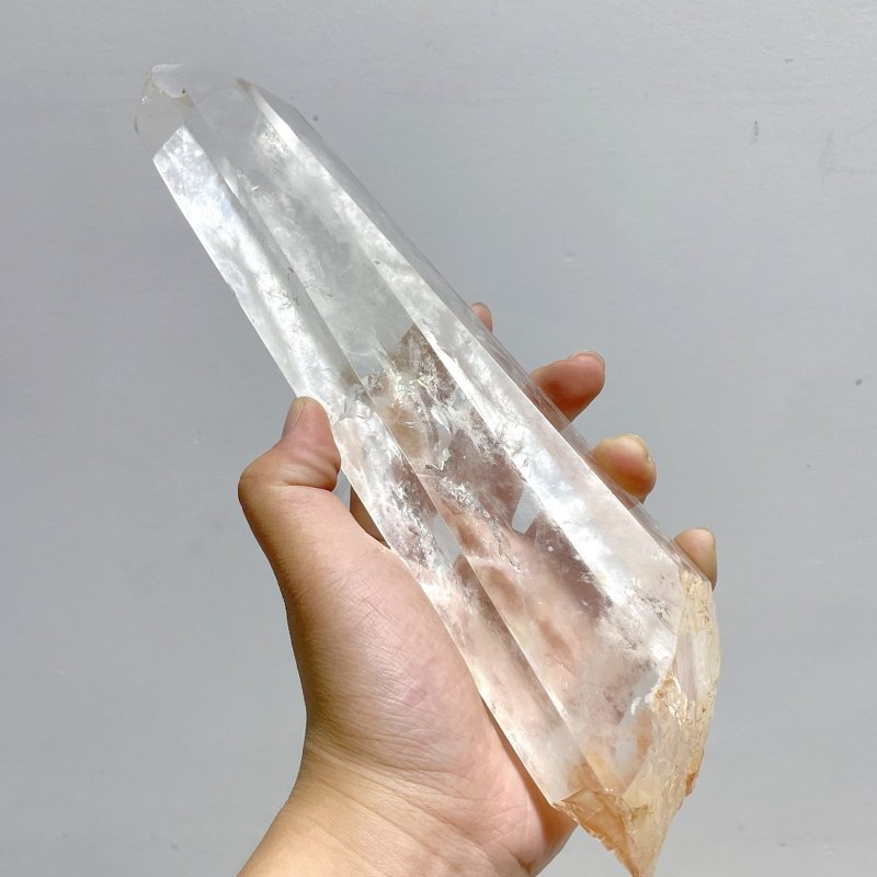 6 Pieces Large Clear Quartz Point Raw Bottom - Wholesale Crystals