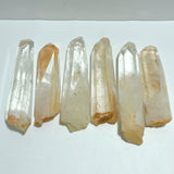 6 Pieces Large Clear Quartz Point Raw Bottom - Wholesale Crystals