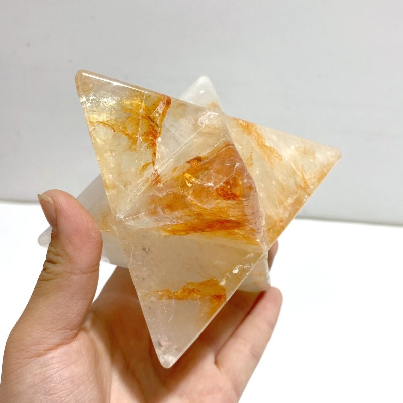 6 Pieces Large Fire Quartz Merkaba - Wholesale Crystals