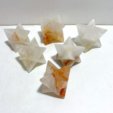 6 Pieces Large Fire Quartz Merkaba - Wholesale Crystals