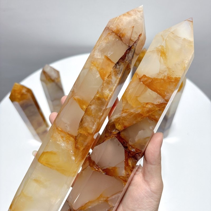 6 Pieces Large Golden Hematoid Tower - Wholesale Crystals