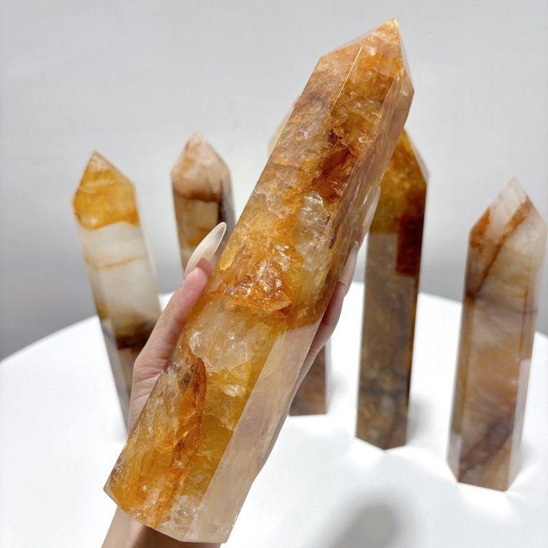 6 Pieces Large Golden Hematoid Tower - Wholesale Crystals