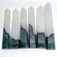 6 Pieces Large Green Moss Agate Points - Wholesale Crystals