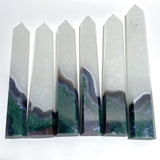 6 Pieces Large Green Moss Agate Points - Wholesale Crystals
