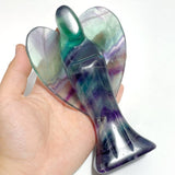 6 Pieces Large Rainbow Fluorite Angel Carving - Wholesale Crystals