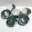 6 Pieces Moss Agate Bowl Carving - Wholesale Crystals