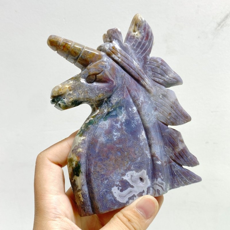 6 Pieces Ocean Jasper Unicorn Carving - Wholesale Crystals