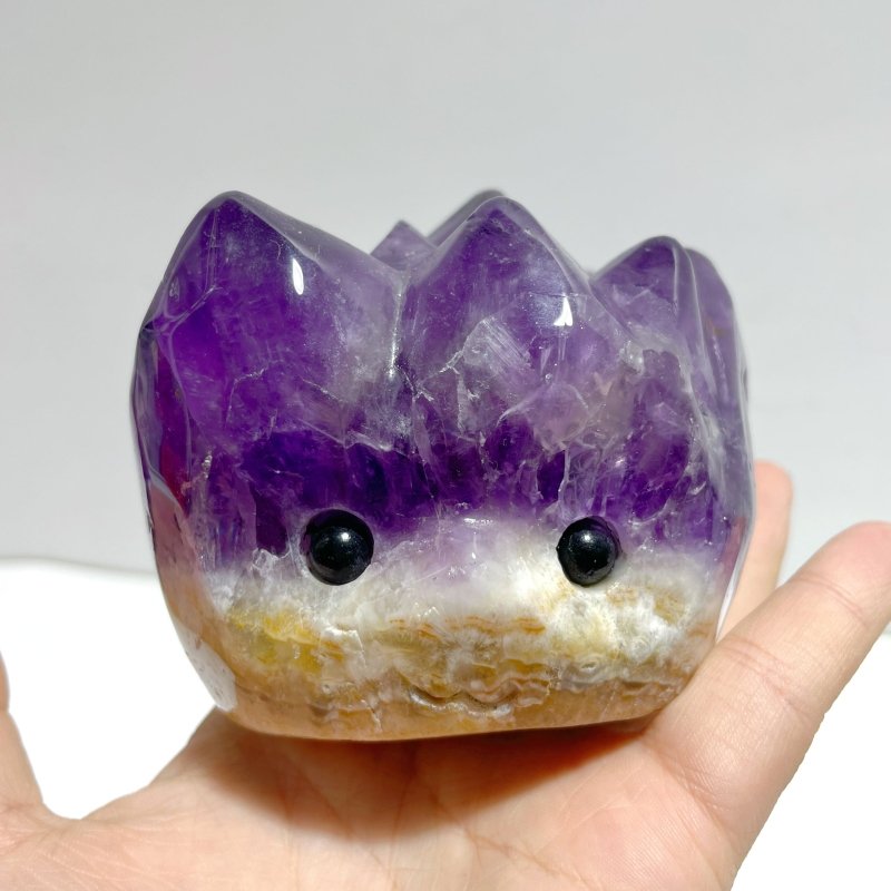 6 Pieces Polished Amethyst Teeth Cluster Groot Carving - Wholesale Crystals