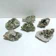 6 Pieces Pyrite Mixed Clear Quartz Cluster Specimen For Collection - Wholesale Crystals