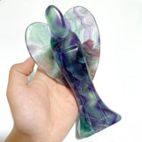 6 Pieces Rainbow Fluorite Angel Carving - Wholesale Crystals