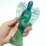 6 Pieces Rainbow Fluorite Angel Carving - Wholesale Crystals