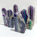 6 Pieces Rainbow Fluorite Raw Side Tower - Wholesale Crystals