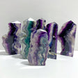6 Pieces Rainbow Fluorite Raw Side Tower - Wholesale Crystals