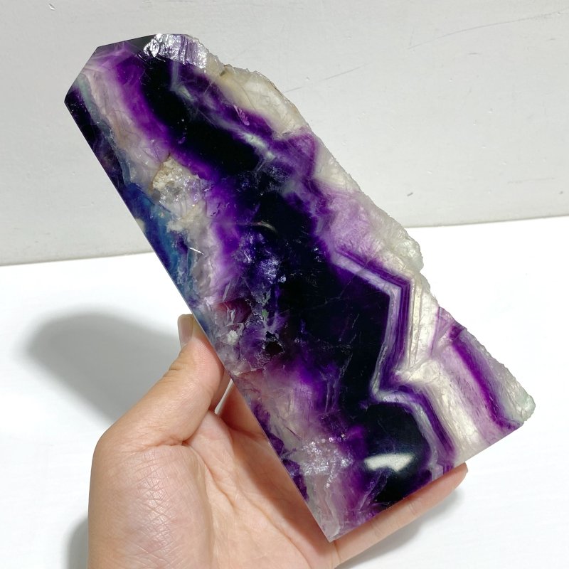 6 Pieces Rainbow Fluorite Raw Side Tower - Wholesale Crystals