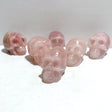 6 Pieces Rose Quartz Skull Carving - Wholesale Crystals