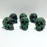 6 Pieces Ruby Zoisite Skull Carving - Wholesale Crystals