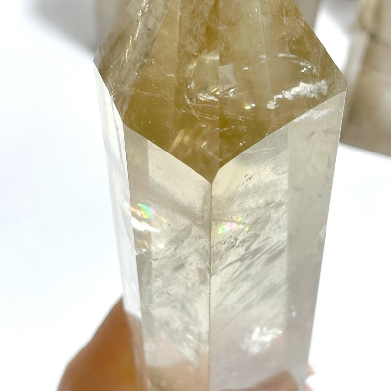 6 Pieces Tall Smoky Quartz Tower Point With Rainbow - Wholesale Crystals