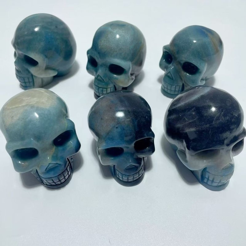 6 Pieces Trolleite Stone Skull Carving - Wholesale Crystals