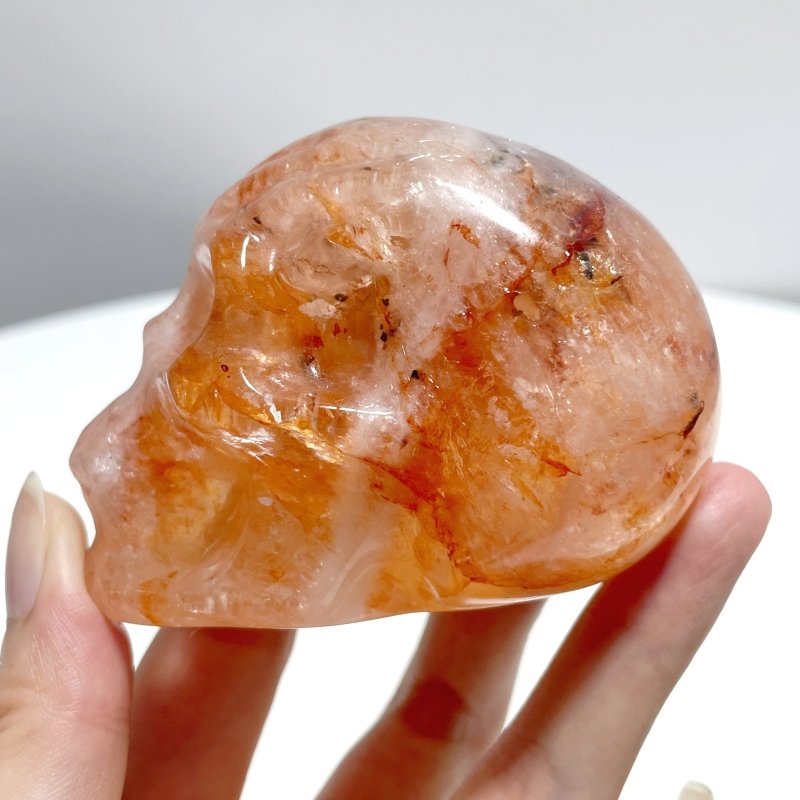 6 Pieces Unique Fire Quartz Skull Carving - Wholesale Crystals