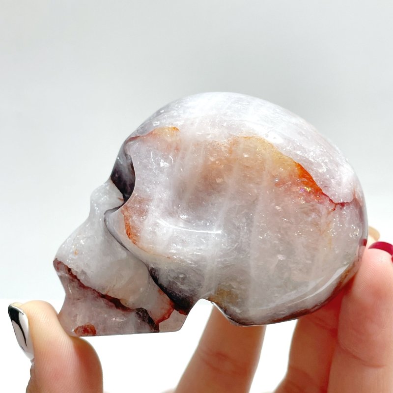 6 Pieces Unique Fire Quartz Skull Carving - Wholesale Crystals